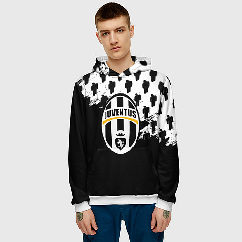 Мужская толстовка Juventus logo краски / 3D-Белый – фото 3