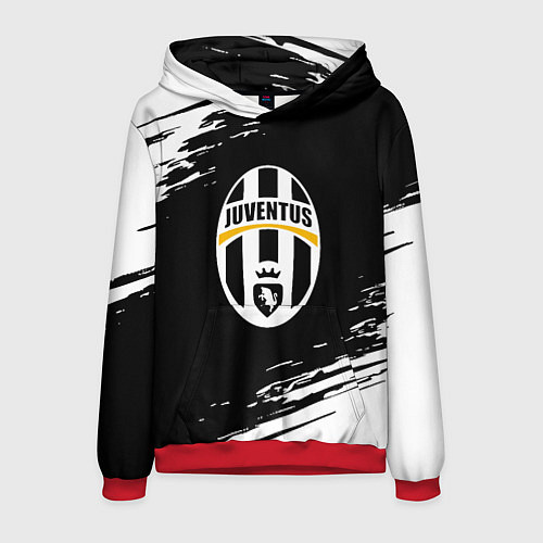 Мужская толстовка Juventus краски штрихи текстура / 3D-Красный – фото 1