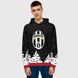 Толстовка-худи мужская Ювентус новый год, цвет: 3D-красный — фото 2