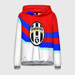 Толстовка-худи мужская Ювентус спортивная геометрия, цвет: 3D-меланж