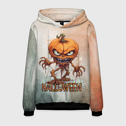 Толстовка-худи мужская Тыква монстр, цвет: 3D-черный