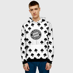 Толстовка-худи мужская Bayern Mnchen пики, цвет: 3D-черный — фото 2