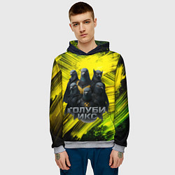 Толстовка-худи мужская Голуби Икс супергерои, цвет: 3D-меланж — фото 2