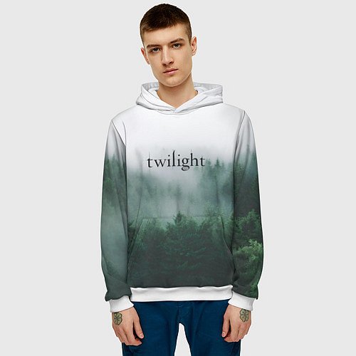 Мужская толстовка Twilight forest / 3D-Белый – фото 3