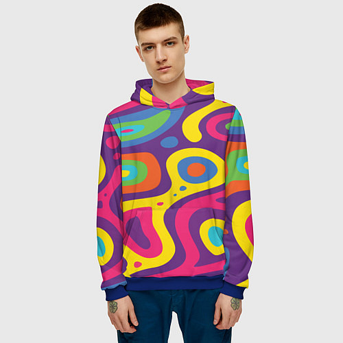 Мужская толстовка Abstract tac / 3D-Синий – фото 3