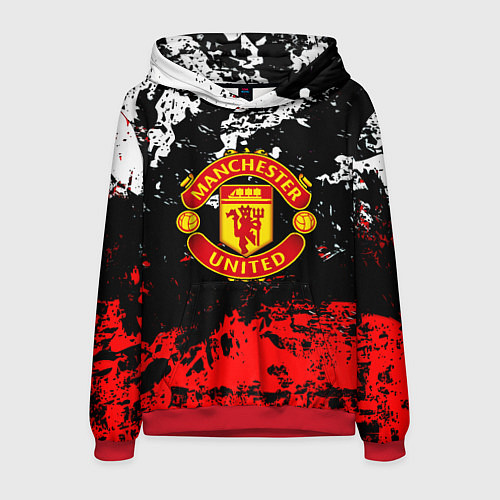 Мужская толстовка Манчестер Юнайтед краски / 3D-Красный – фото 1
