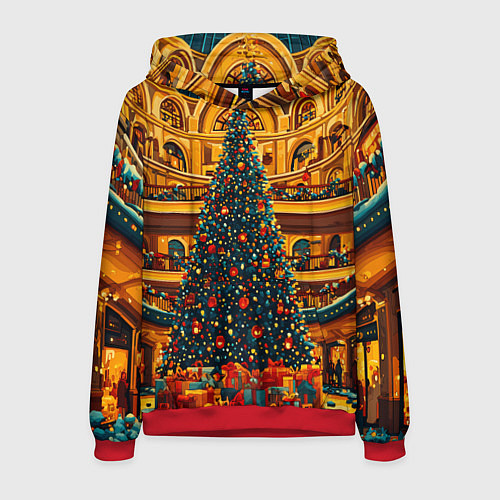 Мужская толстовка Московская новогодняя елка / 3D-Красный – фото 1