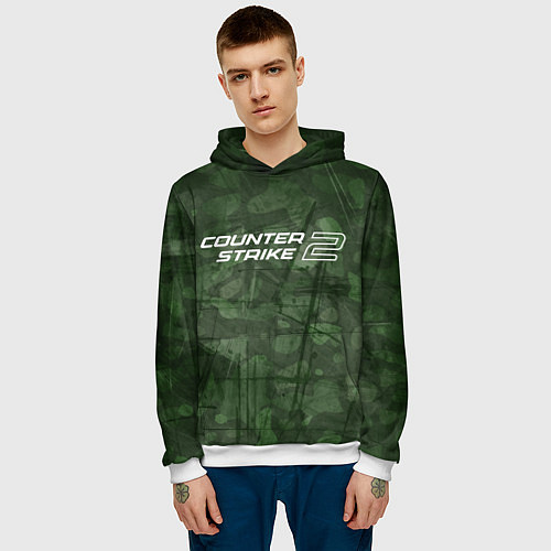 Мужская толстовка Эмблема CS2 / 3D-Белый – фото 3