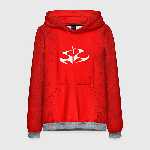 Мужская толстовка Белая эмблема hitman на красном / 3D-Меланж – фото 1