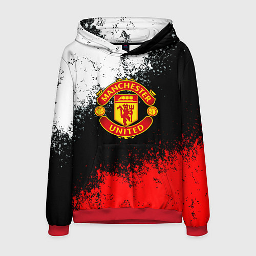 Мужская толстовка Манчестер Юнайтед краски всплеск / 3D-Красный – фото 1