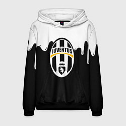 Толстовка-худи мужская Juventus капли красок, цвет: 3D-черный