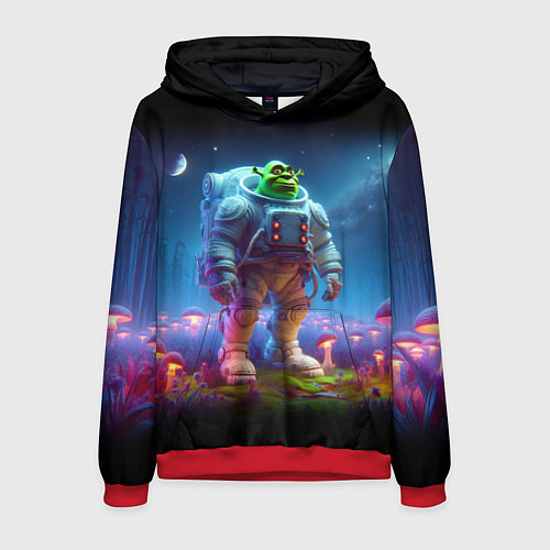 Мужская толстовка Шрек бравый космонавт - неоновое свечение / 3D-Красный – фото 1