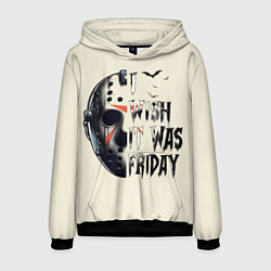 Толстовка-худи мужская Пятница 13 Вурхиз, цвет: 3D-черный