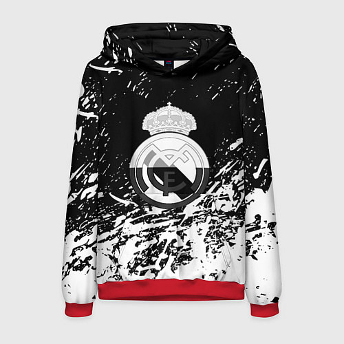 Мужская толстовка Реал Мадрид краски текстура / 3D-Красный – фото 1
