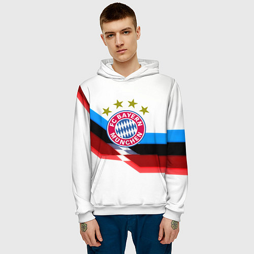 Мужская толстовка Бавария Мюнхен геометрия спорт / 3D-Белый – фото 3