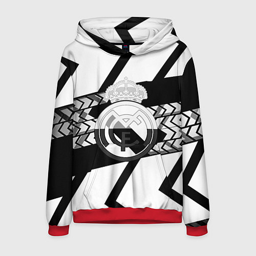 Мужская толстовка Реал Мадрид краски полосы / 3D-Красный – фото 1