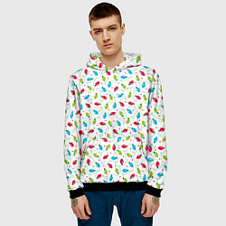 Толстовка-худи мужская Гирлянда триколор, цвет: 3D-черный — фото 2