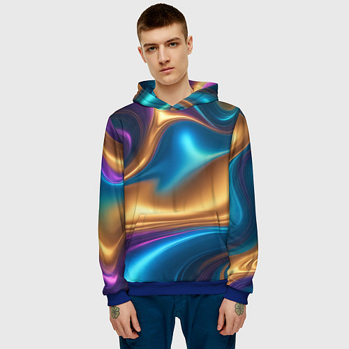 Мужская толстовка Сплавы разноцветные / 3D-Синий – фото 3