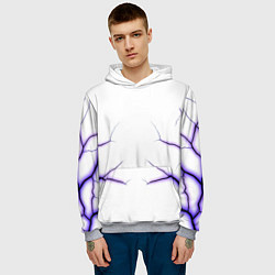 Толстовка-худи мужская Color white purple, цвет: 3D-меланж — фото 2