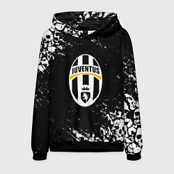 Толстовка-худи мужская Ювентус черепа краски, цвет: 3D-черный