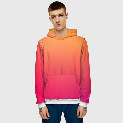 Мужская толстовка Color orange pink / 3D-Белый – фото 3