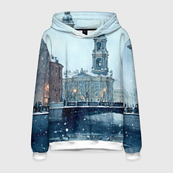 Толстовка-худи мужская Зимний Питер, цвет: 3D-белый