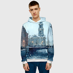 Толстовка-худи мужская Зимний Питер, цвет: 3D-белый — фото 2