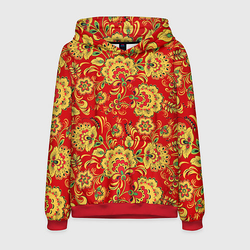 Мужская толстовка Хохлома / 3D-Красный – фото 1