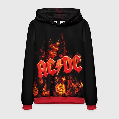 Мужская толстовка AC/DC Flame / 3D-Красный – фото 1
