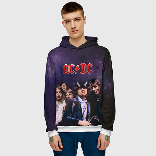 Мужская толстовка AC/DC / 3D-Белый – фото 3