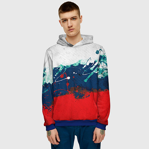 Мужская толстовка Триколор РФ / 3D-Синий – фото 3