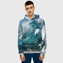 Толстовка-худи мужская Волна, цвет: 3D-меланж — фото 2