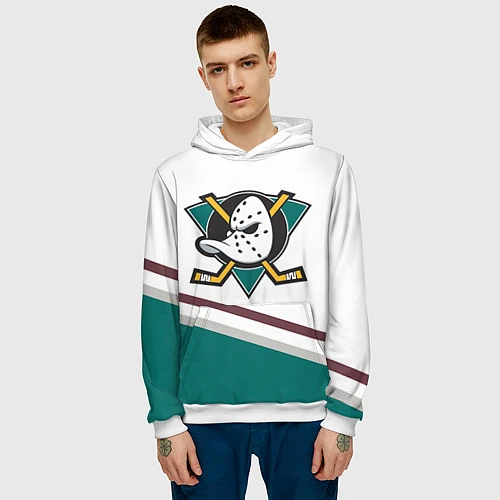 Мужская толстовка Anaheim Ducks Selanne / 3D-Белый – фото 3