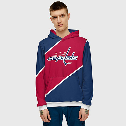 Мужская толстовка Washington capitals / 3D-Белый – фото 3