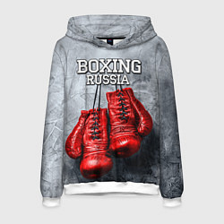 Толстовка-худи мужская Boxing Russia, цвет: 3D-белый
