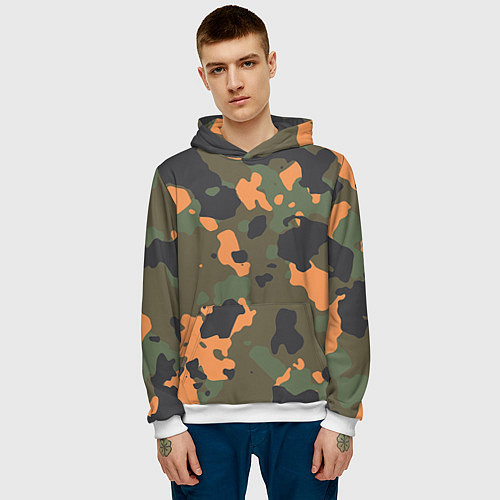 Мужская толстовка Камуфляж: хаки/оранжевый / 3D-Белый – фото 3