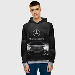 Толстовка-худи мужская Mercedes, цвет: 3D-меланж — фото 2