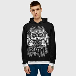 Толстовка-худи мужская BMTH Owl, цвет: 3D-белый — фото 2