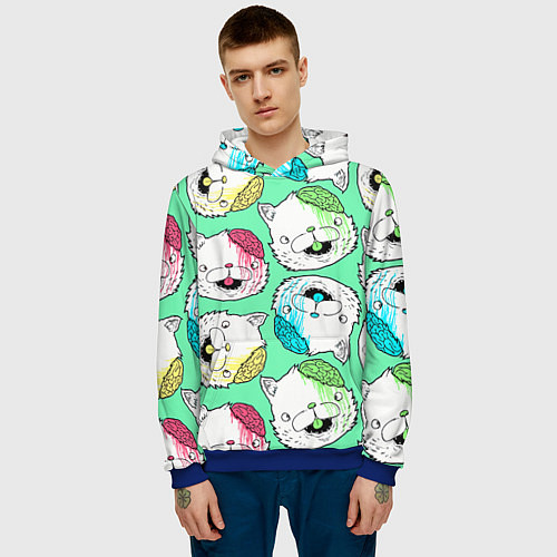 Мужская толстовка Drop Dead: Kitty Heads / 3D-Синий – фото 3