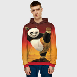 Толстовка-худи мужская Кунг фу панда, цвет: 3D-красный — фото 2
