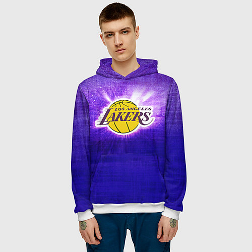 Мужская толстовка Los Angeles Lakers / 3D-Белый – фото 3