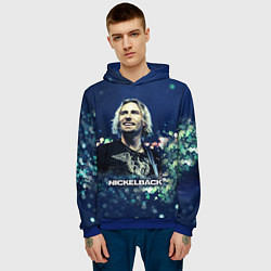 Толстовка-худи мужская Nickelback: Chad Kroeger, цвет: 3D-синий — фото 2