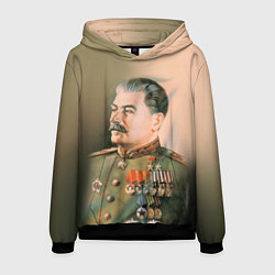 Толстовка-худи мужская Иосиф Сталин, цвет: 3D-черный