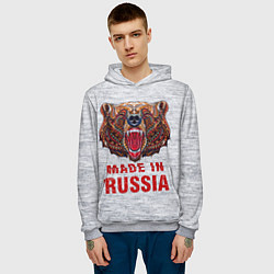 Толстовка-худи мужская Bear: Made in Russia, цвет: 3D-меланж — фото 2