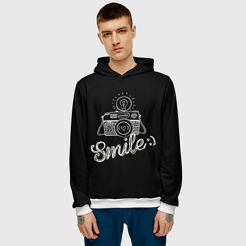 Мужская толстовка Smile / 3D-Белый – фото 3