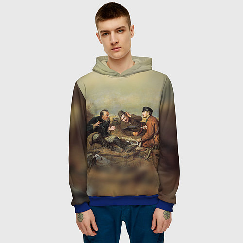 Мужская толстовка Русские охотники / 3D-Синий – фото 3