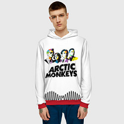 Толстовка-худи мужская Arctic Monkeys: Music Wave, цвет: 3D-красный — фото 2