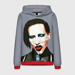 Толстовка-худи мужская Mаrilyn Manson Art, цвет: 3D-красный