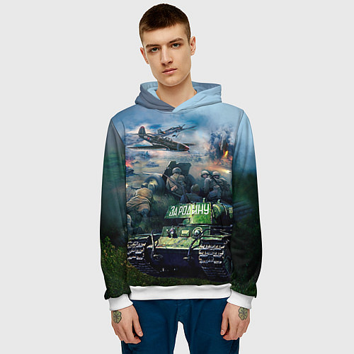 Мужская толстовка За родину / 3D-Белый – фото 3