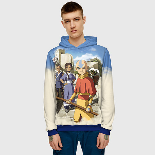 Мужская толстовка Легенда об Аанге / 3D-Синий – фото 3